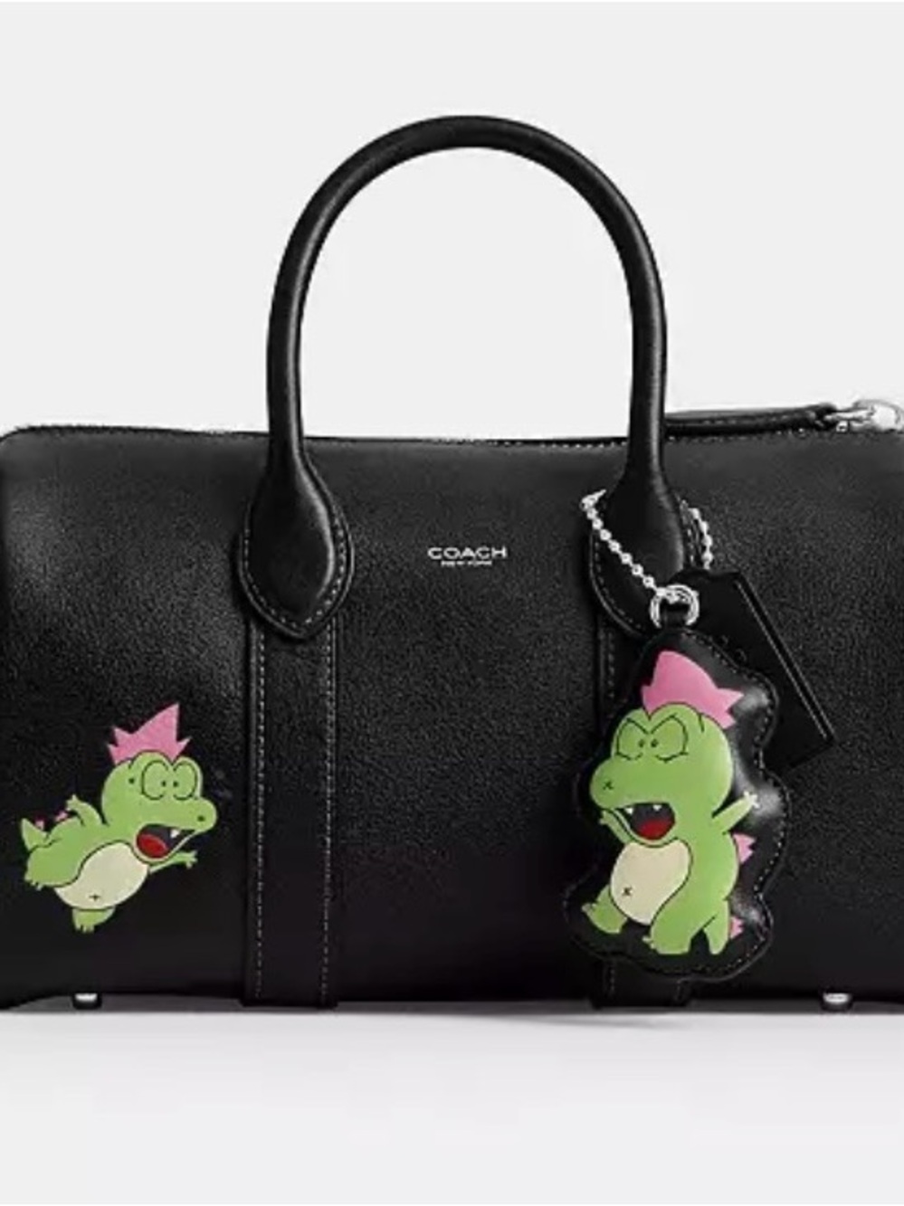 Coach x Brain Dead Compass Bag 25 Black with Darby Dino Charm NWT